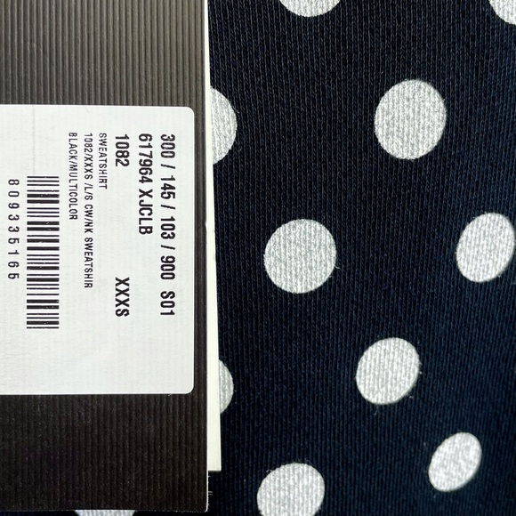 Gucci Black Logo Polka Dot Sweatshirt XXXS XS 617964 Designer Luxury Top Trendy - Picture 15 of 16